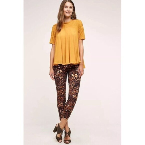 The Essential Slim by Anthropologie Women's Size 6 Brown Orange Pants Trousers